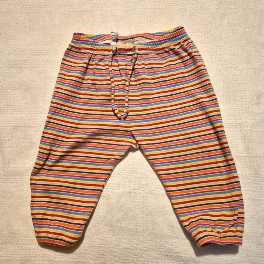 Hanna Andersson girls size 70 or 6-12 months primary color striped pants GUC